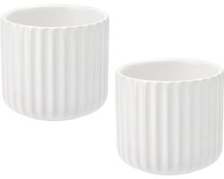 Set van 2 handloze koffiekopjes van aardewerk, 180ml keramische espresso- en cappuccinokopjes, ideaal voor thuis of op kantoor