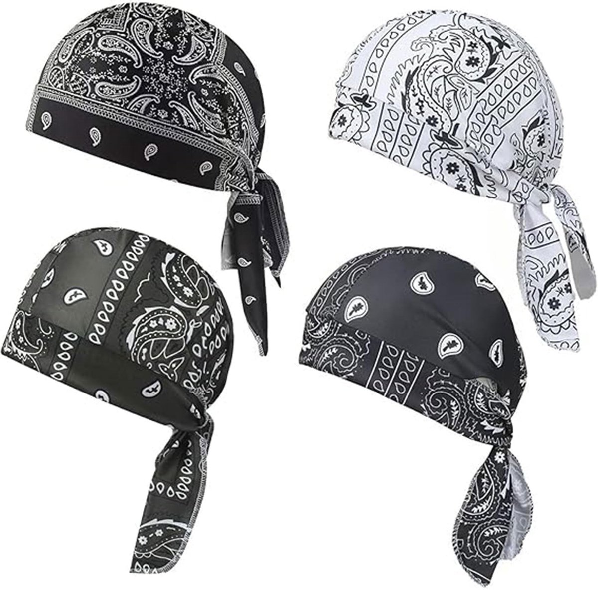SolidKeus - Set van 4 Verstelbare Bandana's voor Dames en Heren