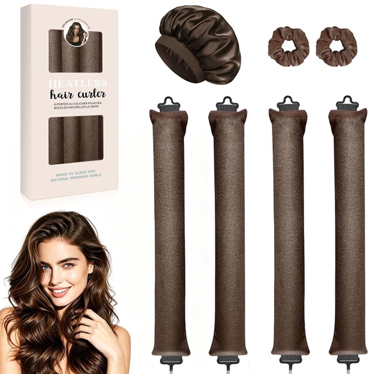 SolidKeus - Set van 4 Jumbo Curlers voor Gezonde Krullen Zonder Hitte