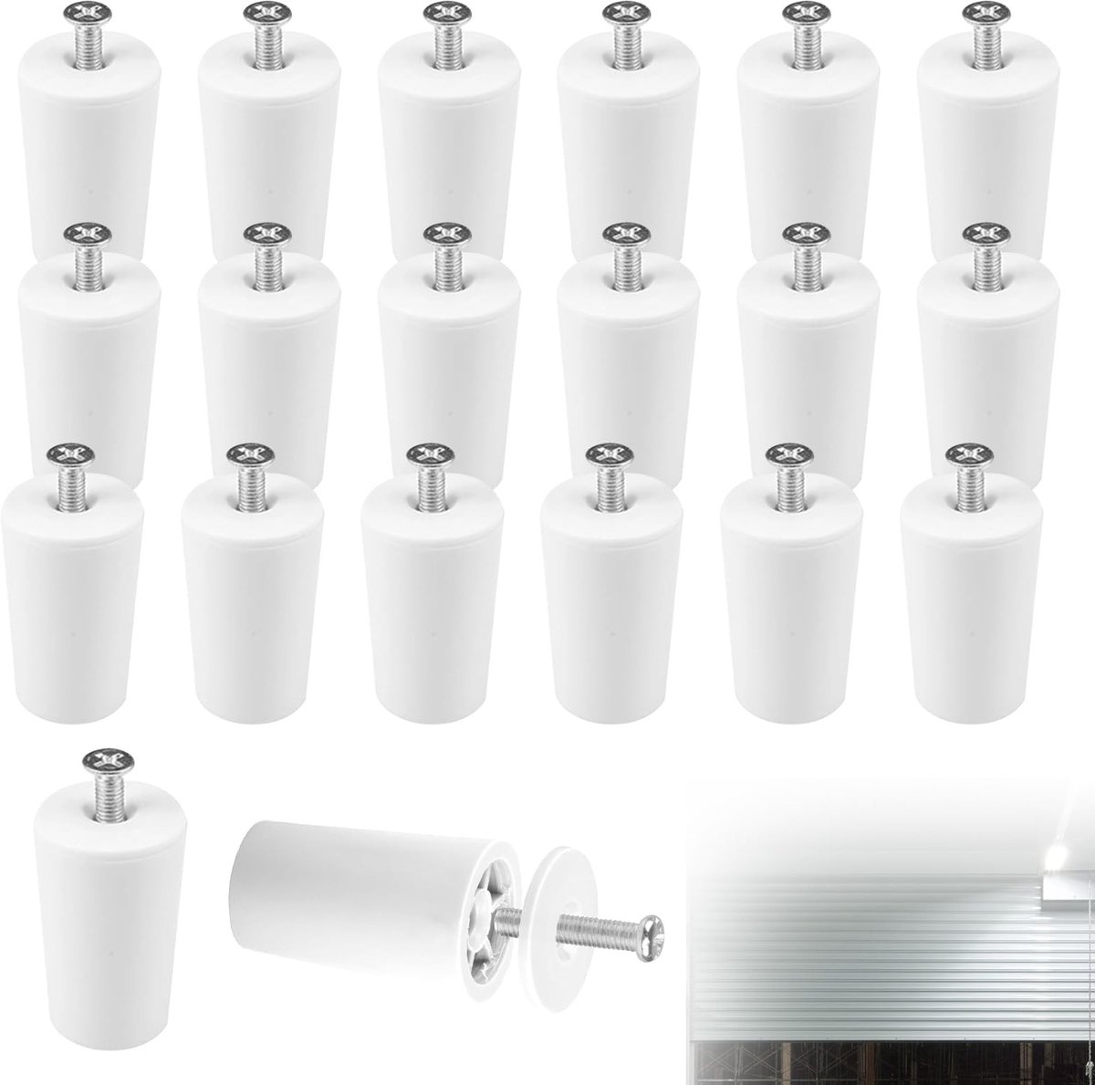 SolidKeus - Set van 20 Roller Shutter Stoppers met Schroeven en Ringen