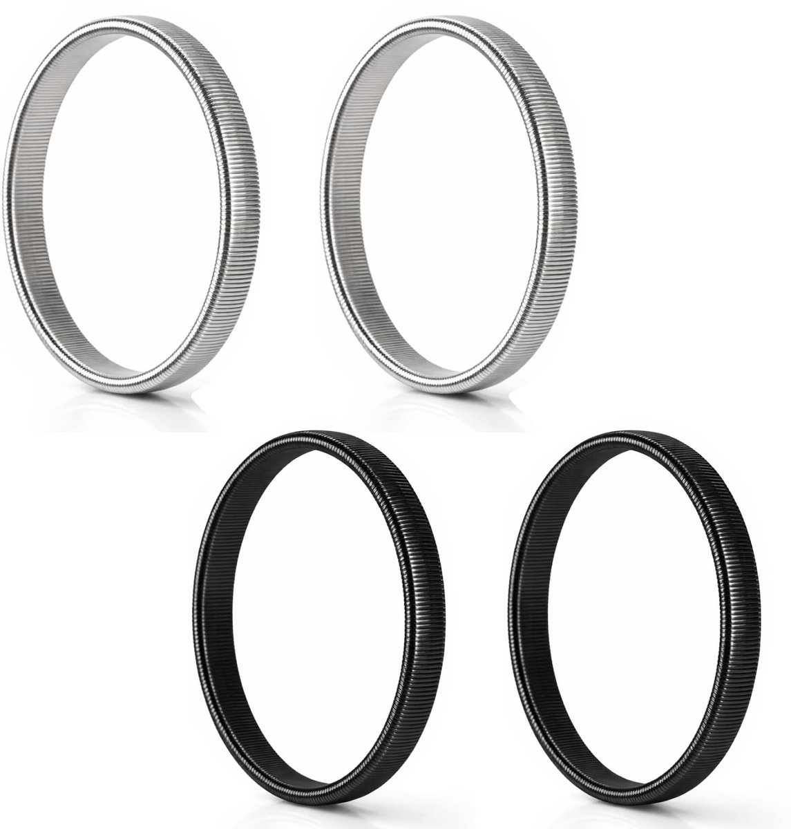 SolidKeus - Set van 4 Zilverkleurige Mouwophouders Elastisch