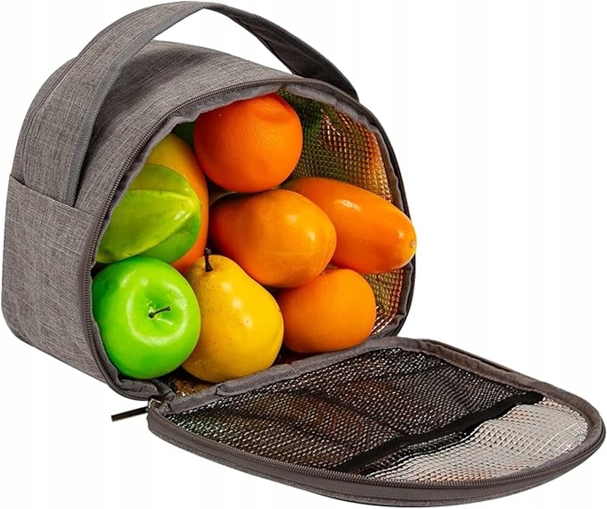 Grijze Thermos Lunchtas 8L - Ideaal voor Werk & School