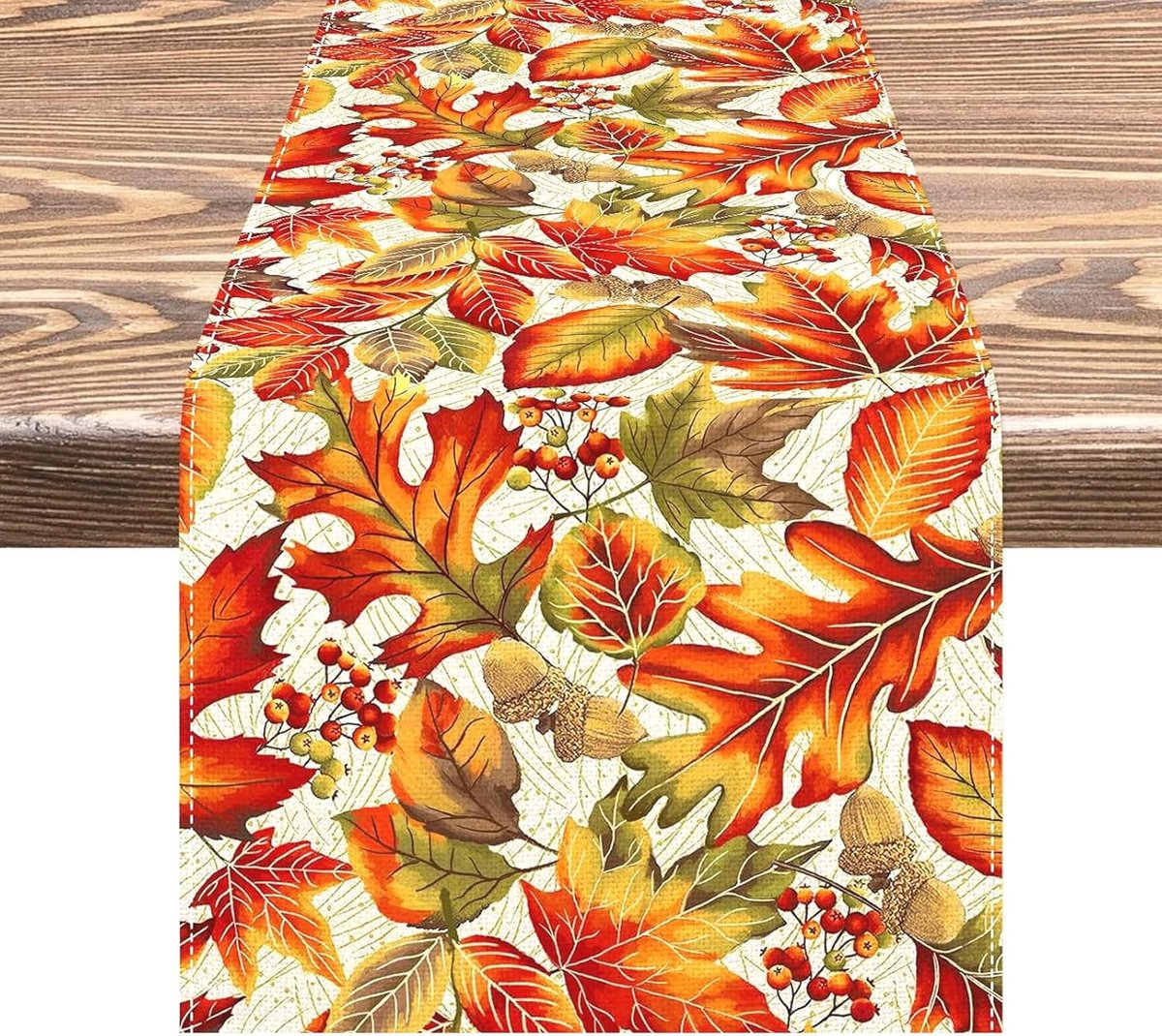 Tafelloper voor de herfst, 33 x 183 cm, esdoornblad, tafeldecoratie voor herfstdecoraties, herfstoogst, seizoensgebonden keuken, eetkamer, thuis, bruiloft, vakantie, feestdecoratie