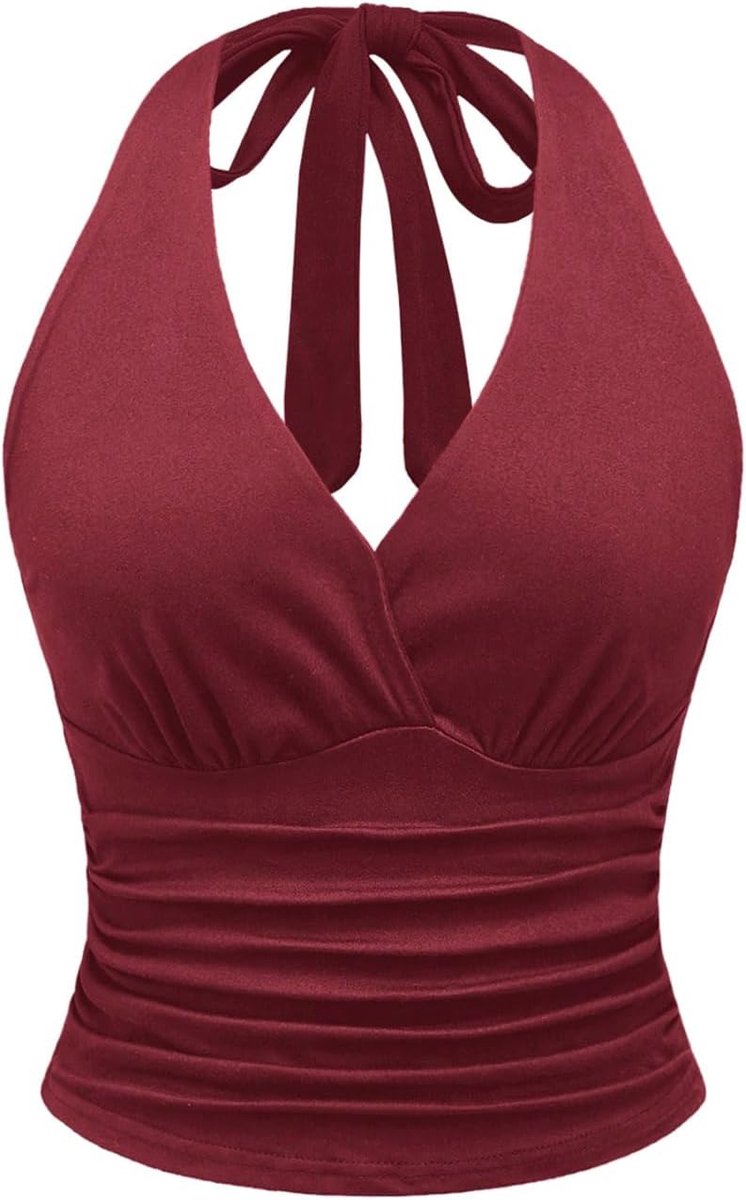 Damestop met luipaardpatroon, Y2K top, festival-outfit, halter-partytop