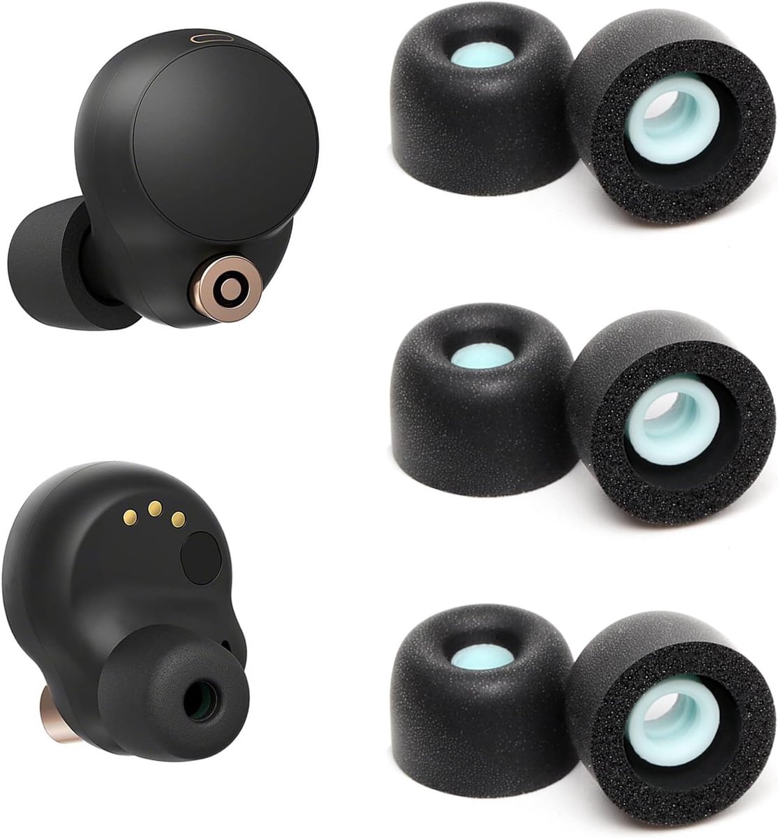 Foam oordopjes voor Sony WF-1000XM4, oordopjes vervanging Sony Ear Piece Foam Tips voor WF-1000XM4 Fit Charging Case (mat oppervlak, 3 paar, L)
