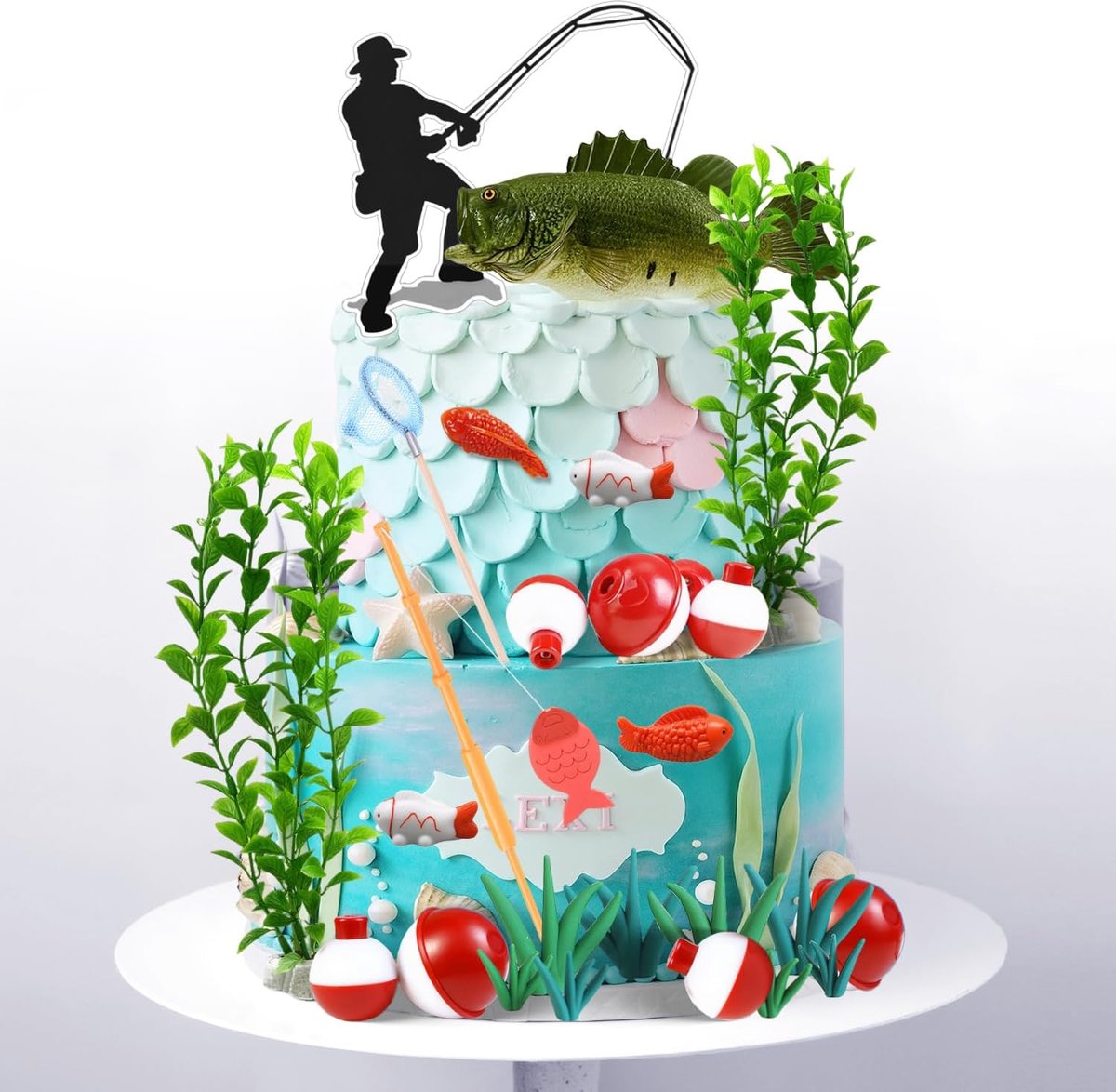 25 stuks vissen taartdecoratie vissen taarttoppers in vis decoratie voor de decoratie van alle soorten taarten of desserts voor visthemaverjaardagsfeesten, vakantiefeesten, toernooifeesten, doop
