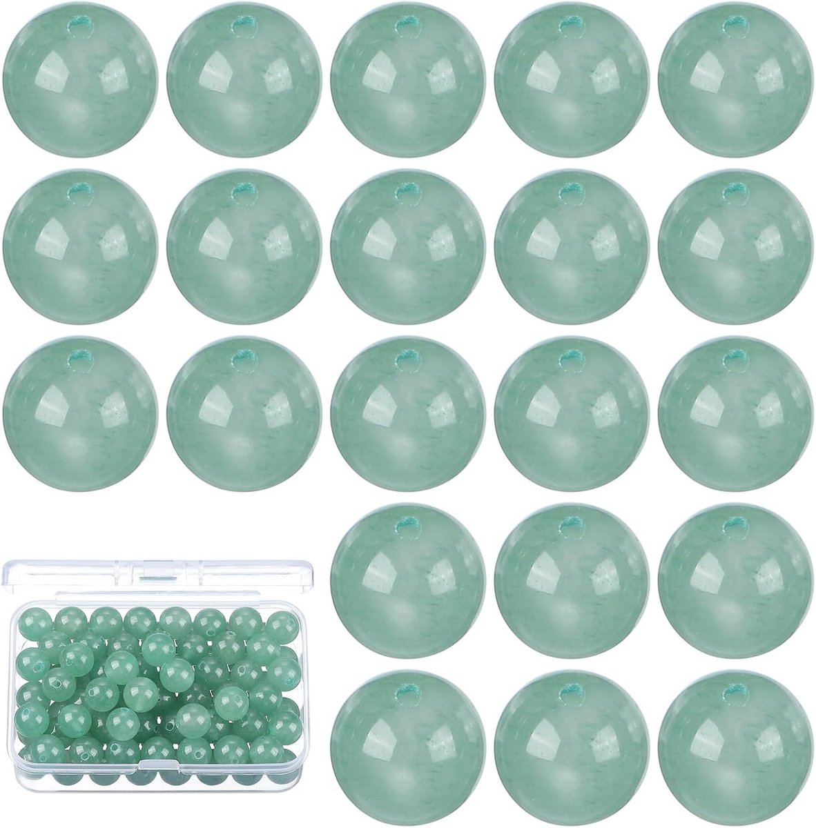 Kralen, 8 mm groene aventurijn kralen voor sieraden maken armband ketting oorbellen edelsteen ronde losse kralen doe-het-zelf geschenken voor vrouwen