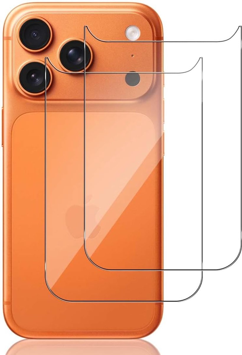Back Displaybeschermfolie voor A 17 Pro Max, 2 stuks, krasbestendig, gehard glas, hardheidsgraad 9H, helder, HD-displaybeschermfolie