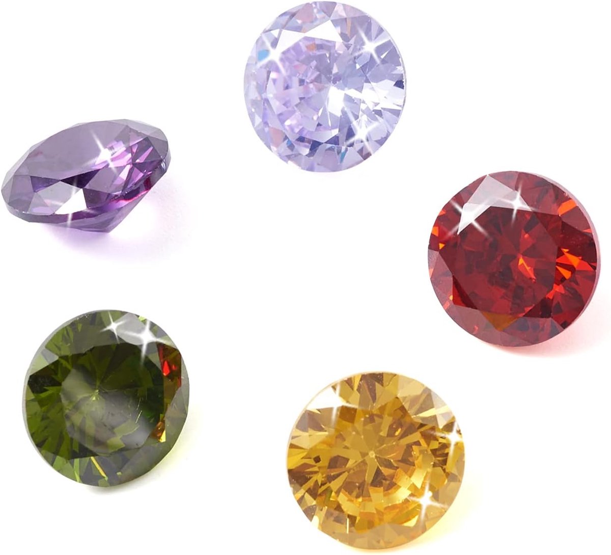 10 stuks 10 mm gefacetteerde zirkonia strass diamantvorm klasse A strass cabochons kristallen diamanten kralen voor nail art ambachtelijke sieraden maken, willekeurige gemengde kleur