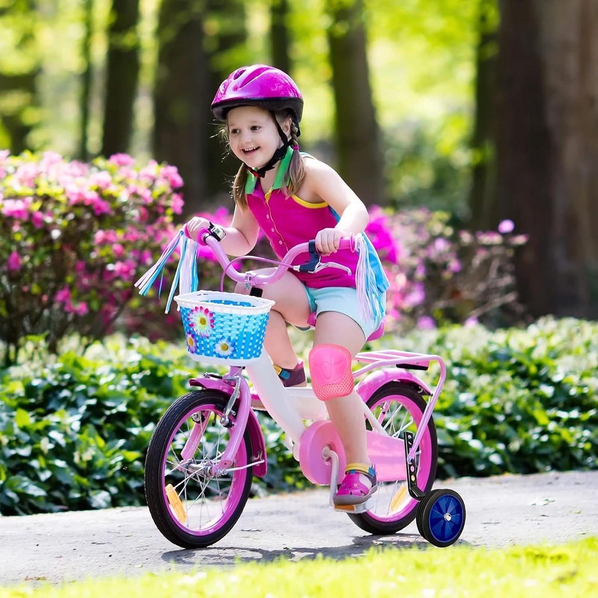 6-delige kinderkniebeschermers, polsbeschermers en elleboogbeschermers met een unicorn-trekkoordtas, 3-12 jaar oude meisjes, aanpasbare comfortabele uitrusting voor rolschaatsen, scooter
