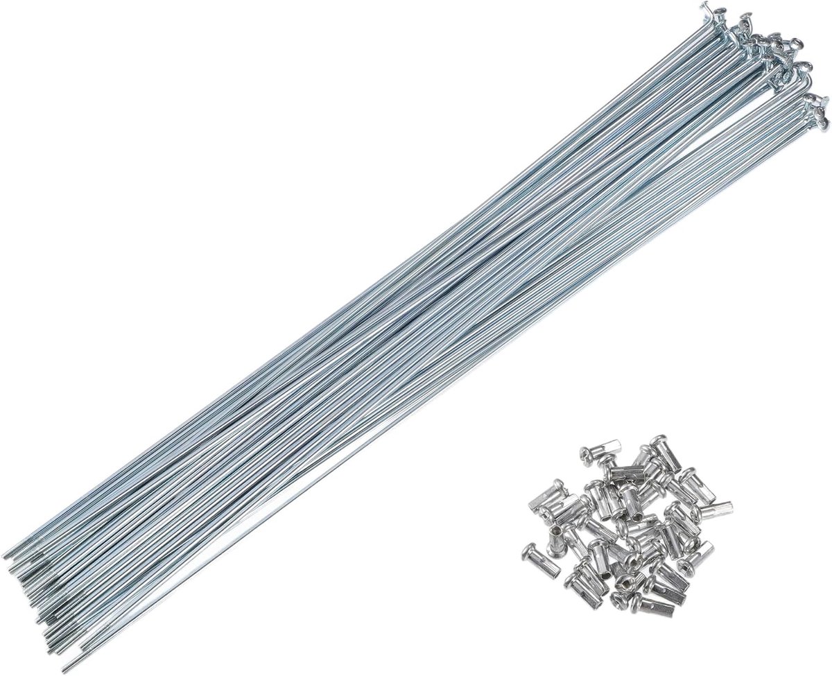 36 stuks 13G J-Bend gegalvaniseerde spaken 11,34 inch spaken met nippels