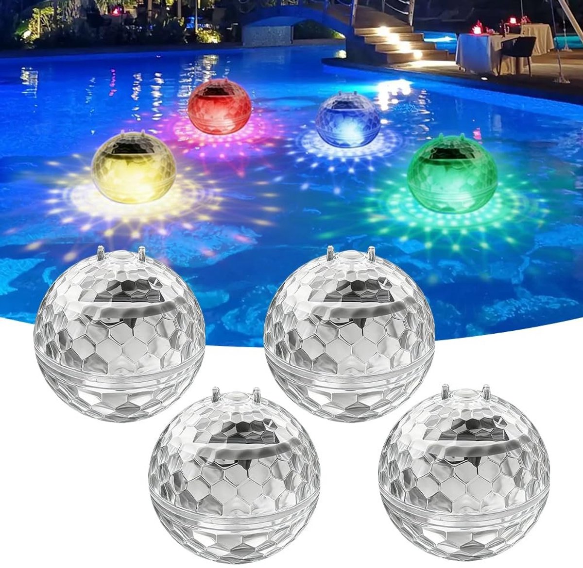 Omgoods - Solar Drijvende Poolverlichting met RGB Kleuren