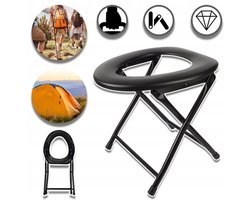 Opvouwbaar Campingtoilet Met Robuust Stalen Frame - Draagvermogen Van 100 kg Brede Ergonomische Zitting Antislip Afvoerpluggen Lichtgewicht En Draagbaar - Voor Buiten, Picknick En Noodgevallen