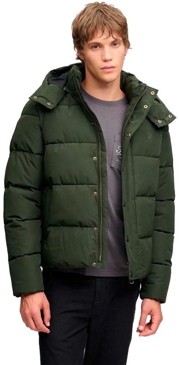 Superdry - Premium Puffer Jas Met Capuchon - Heren - Gewatteerde jassen