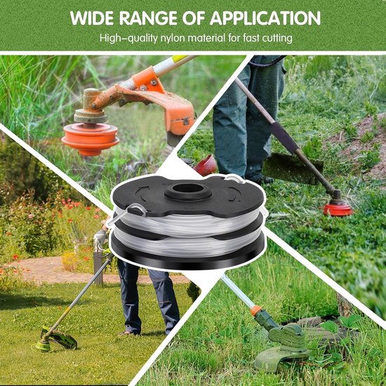 8 trimmerspoelen + 2 spoelkappen geschikt voor Parkside 13600210 - Reserveonderdelen voor Parkside-trimmers (compatibel met LIDL PRTA 20-Li C3 A1B2, PRT 550 A1 A3, PRT 300 A1)-8*8*3.5cm — afbeelding 5