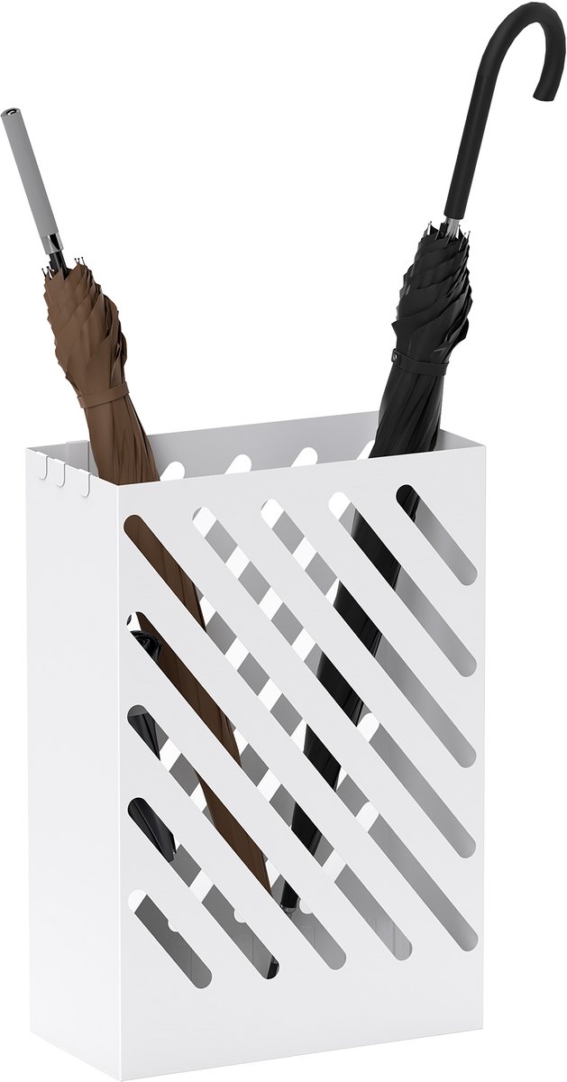 HOMCOM paraplurek - Staal - 28 x 14 x 41 cm - Wit