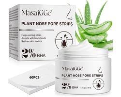 Mee Eters Neusstrips met 2% BHA (60 Stuks) – Verwijderen - Blackhead Remover Nose Strips – Eter Verwijderaar