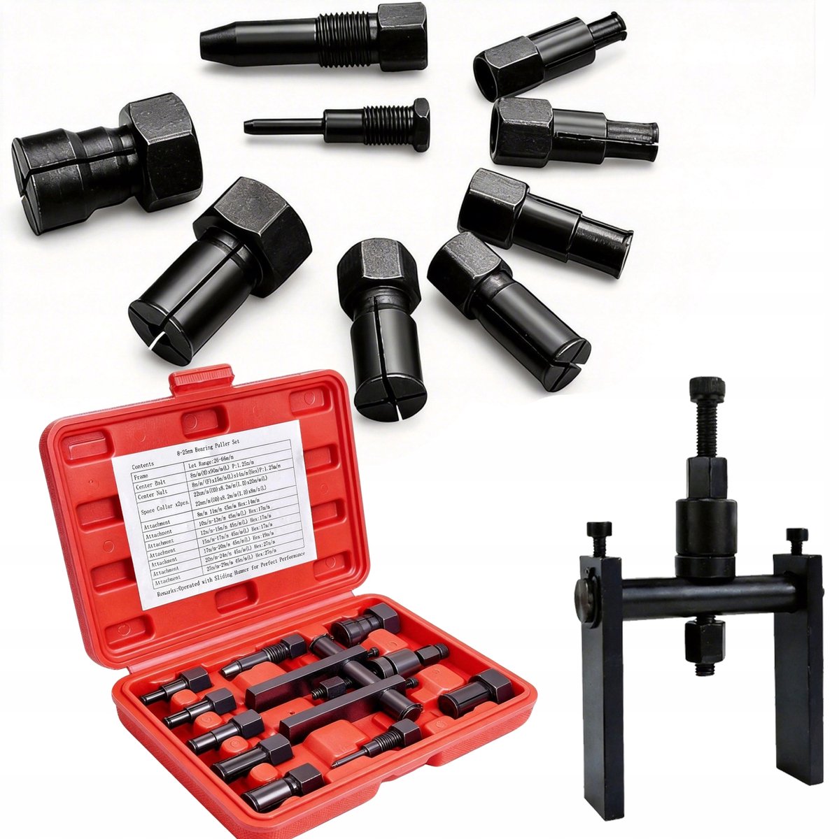 Lagertrekkerset Motorfiets 8-25mm - 10 Onderdelen