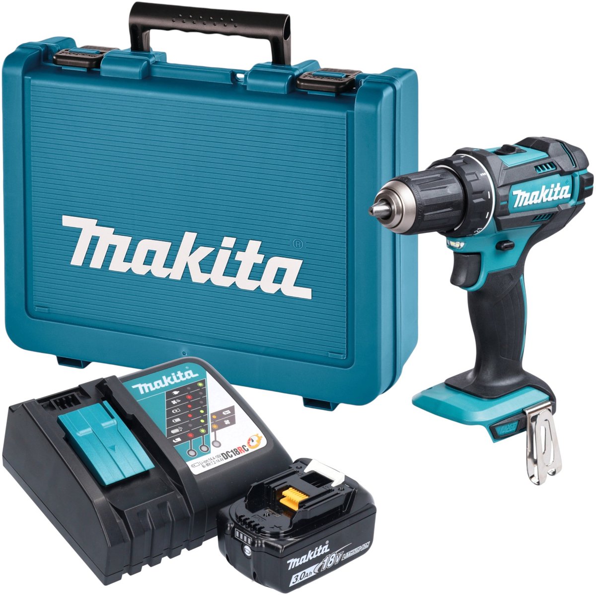 Makita DDF 482 RF1E accuboormachine 18 V 62 Nm + 1x accu 3,0 Ah + oplader + koffer
