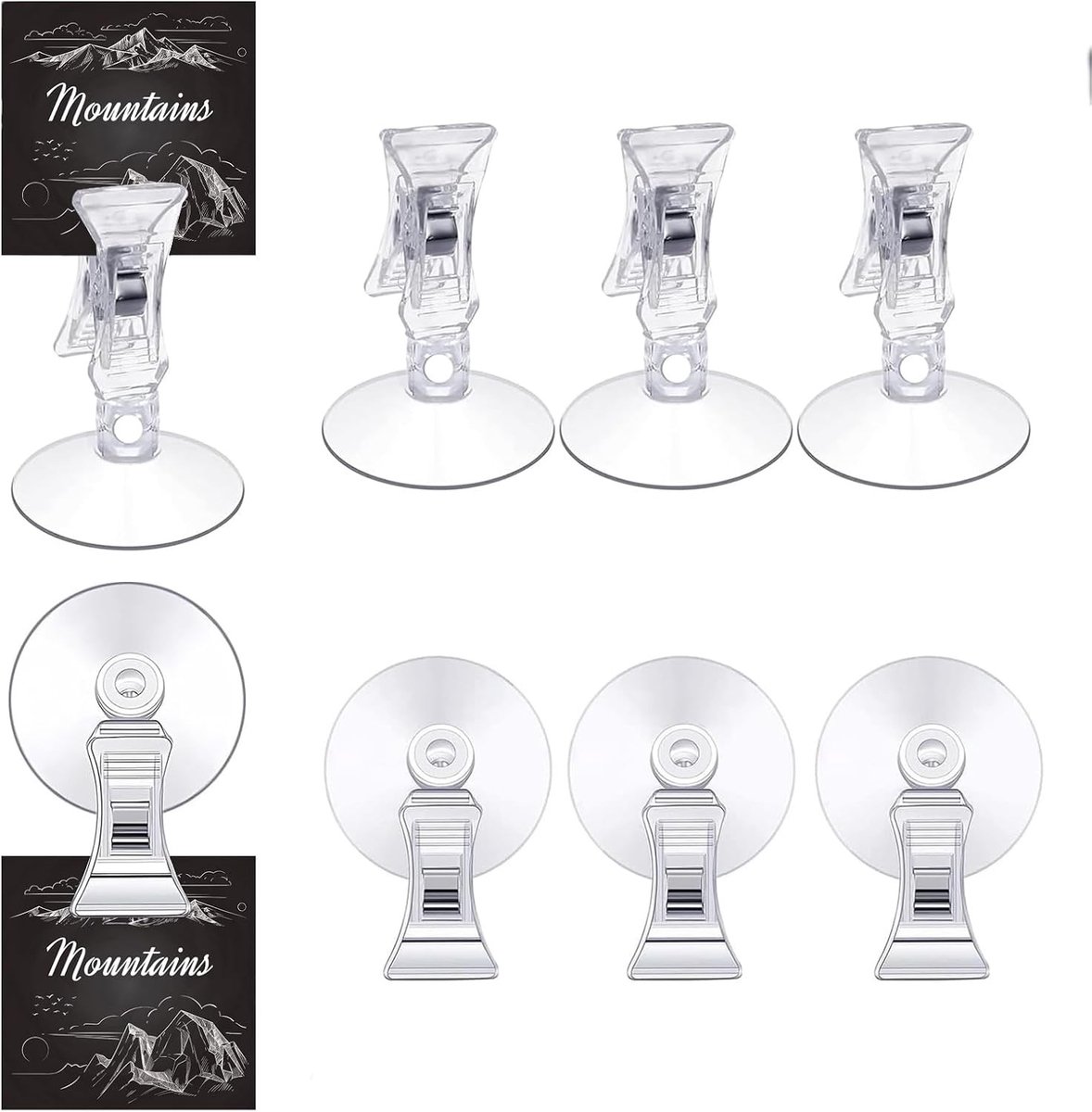 Zuignappen met Clips - Transparant - Set van 8 - Multifunctionele Zuignapclips voor Huishoudelijk Gebruik