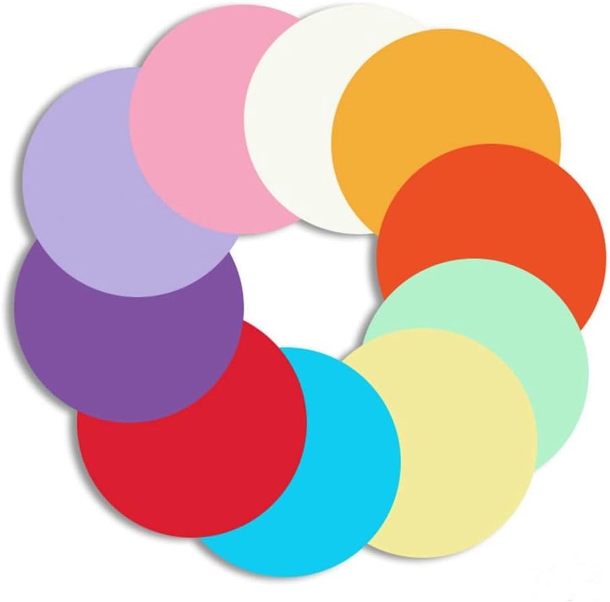 Ronde Papieren Circles in Verschillende Kleuren - 500 Stuks van 3,9 Inch voor Creatieve Knutselprojecten en Decoraties - Perfect voor Kinderen en Terug naar School