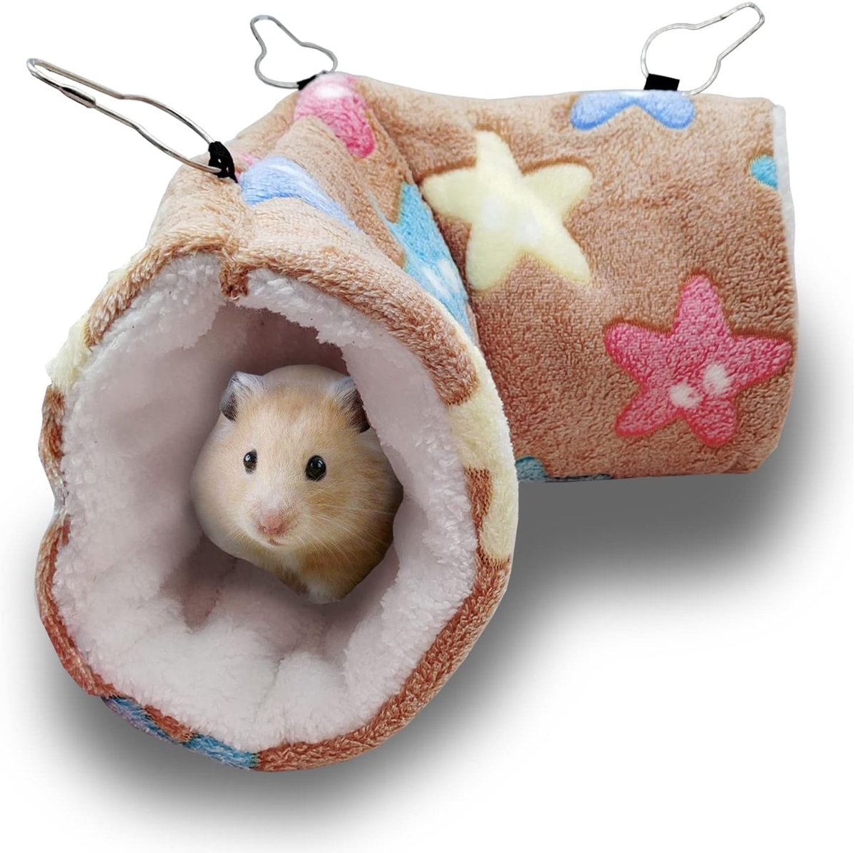 Fret Rat Hangmat - Cavia Hangtunnel Bed voor huisdier, hangmat voor kleine dieren Hamster Chinchilla Glider Fret Hideout Slaapkooi Accessoires, bruin