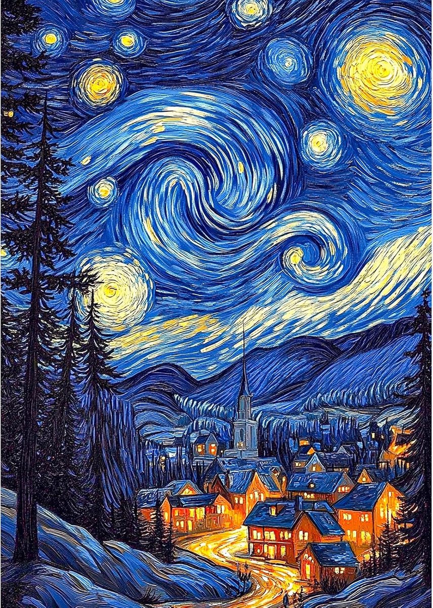 Diamond Painting Art Kit Adults Starry Night, 5D DIY Diamond Painting Full Kit for Adult Kids Crystal Art, Diamond Painting Art Craft Kits for Home Decor 30x40cm