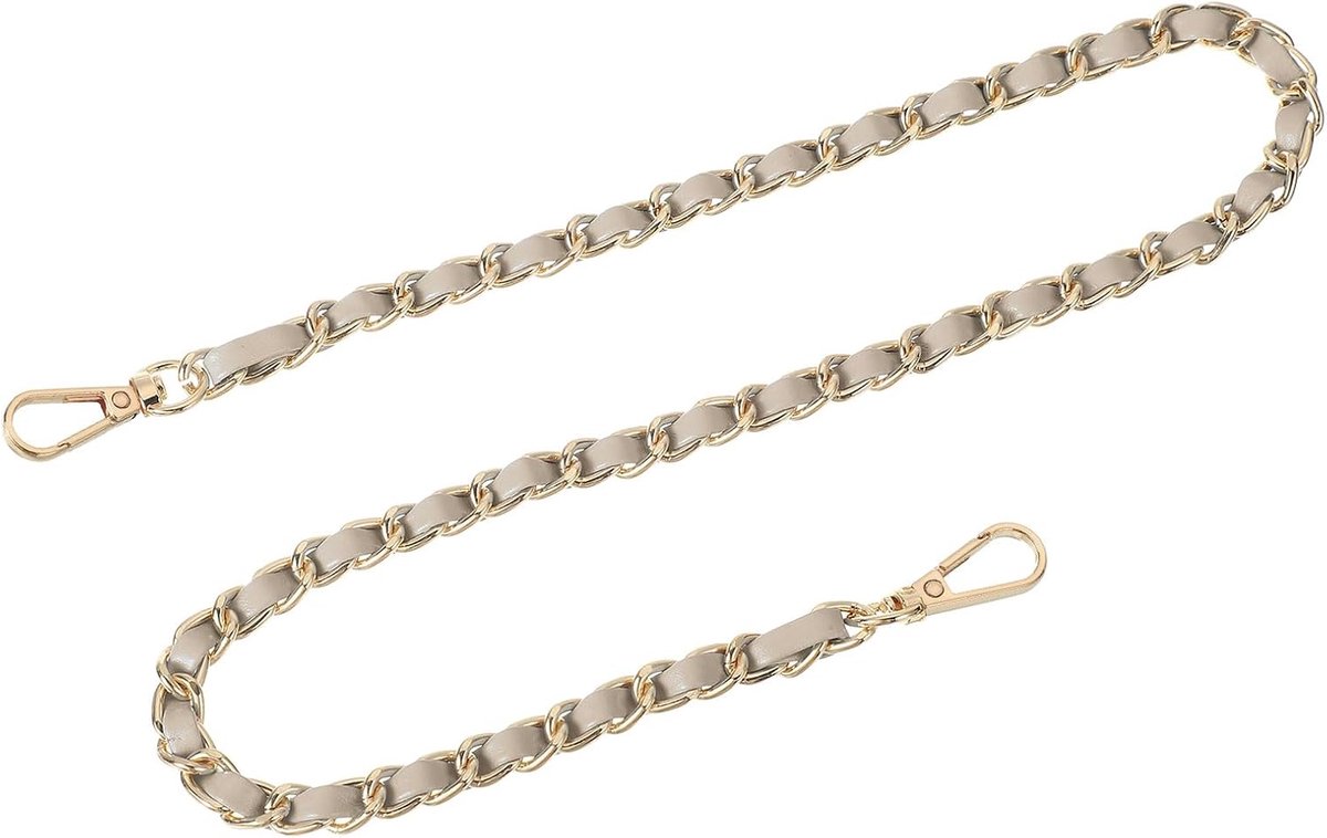 Tasketting, portemonneeketting, 60 cm, tassenriem, handtasketting, tassenriem voor schoudertassen, reserveriemen (gouden riem + gouden ketting)