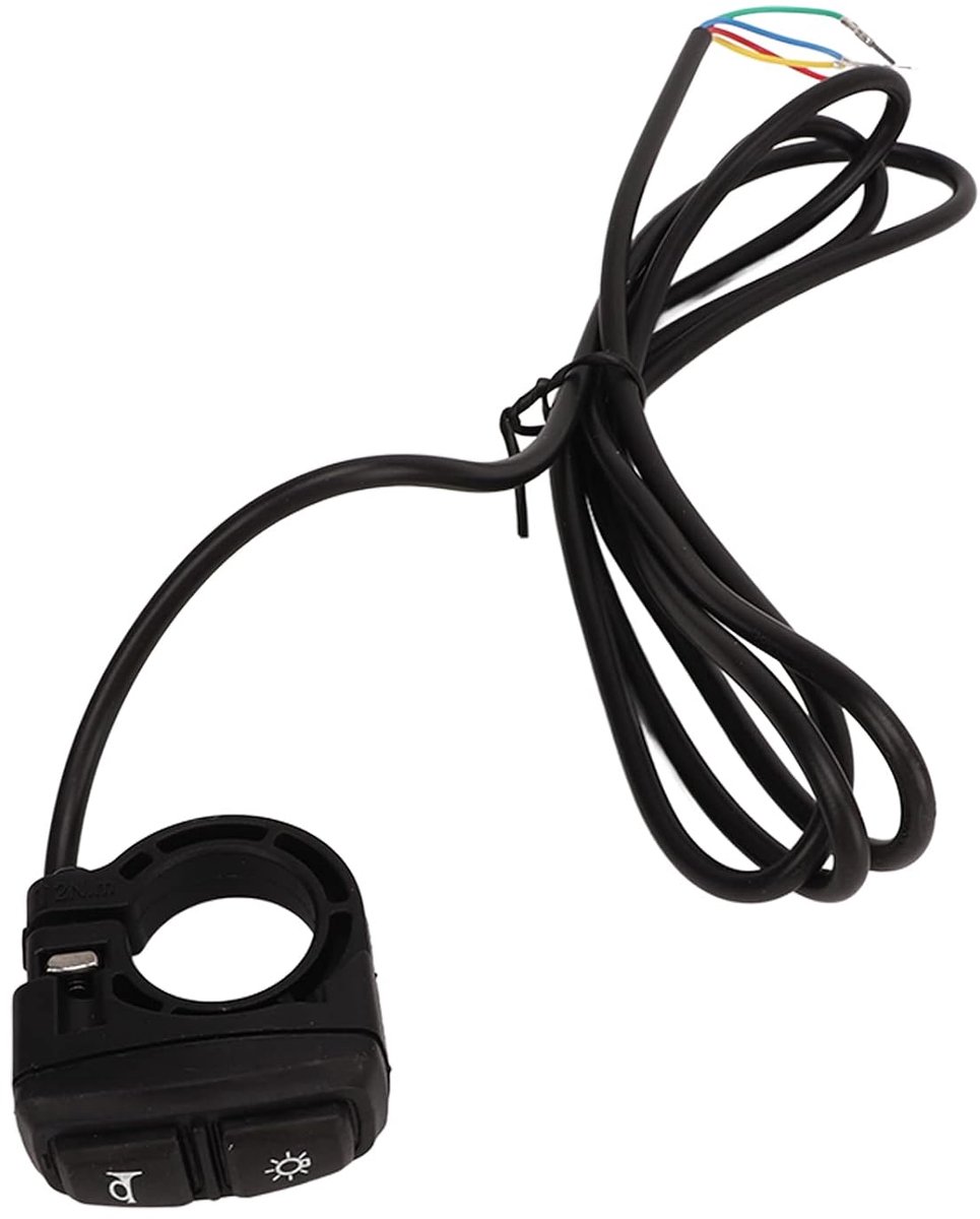 22.2mm/0.87in Elektrische Fiets Licht Hoorn Schakelaar, 12-72V ABS Koplamp en Hoorn Controle 2 in 1 Stuur Schakelaar voor Scooter Elektrische Fiets