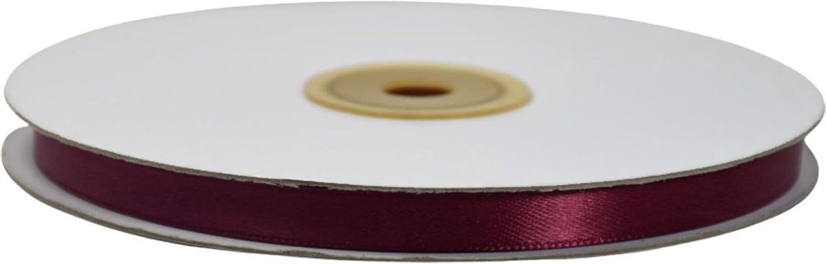 - Dubbelzijdig satijnen lint, lint van 50 meter x 10 mm bordeaux