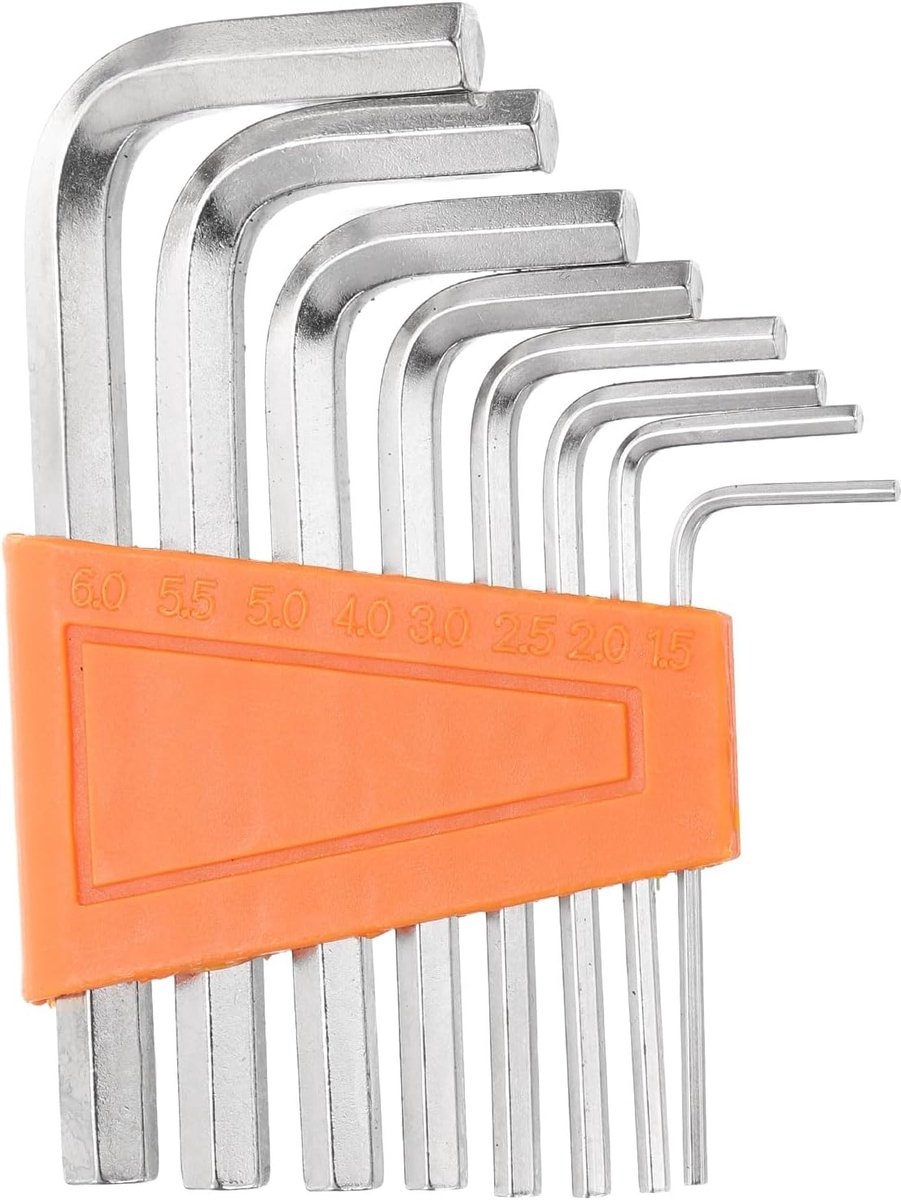 Inbussleutelset, 1,5/2/2,5/3/4/5/5,5/6 mm, 45# staal, L-vorm, zeskantige metrische moersleutel, reparatiegereedschap voor doe-het-zelvers, fiets, motorreparatie