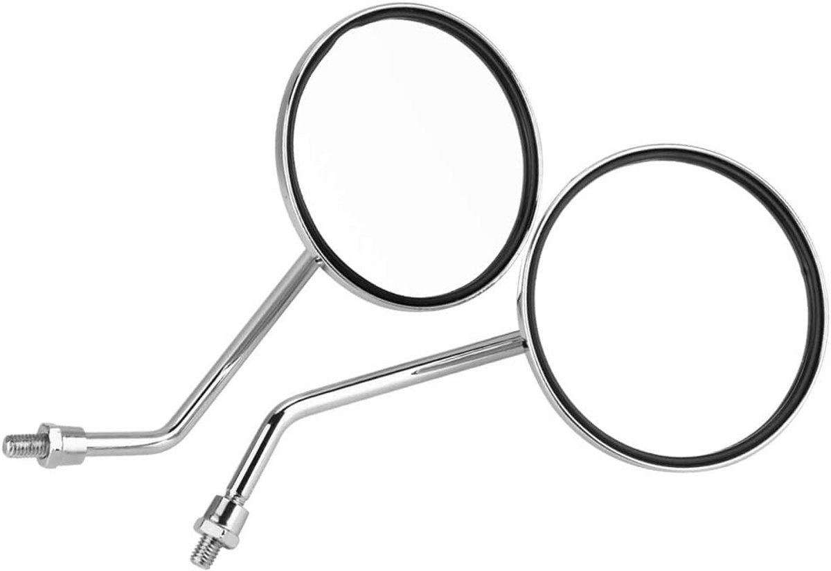 1 Paar 8mm Rechts en Links Motor Achteruitkijkspiegel Ronde Motor Achteruitkijkspiegels Universeel voor Scootmobielspiegels Chroom 8mm Spiegel 8mm Rond Chroom Mot
