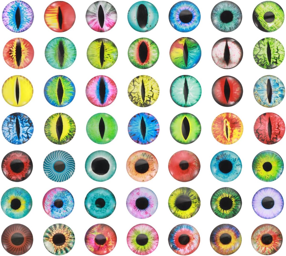 18 mm Dragon Eyes, 100 stuks ronde glazen ogen dieren gehaakte ogen voor klei pop maken ambachtelijke doe-het-zelf bevindingen sieraden maken, mix kleuren