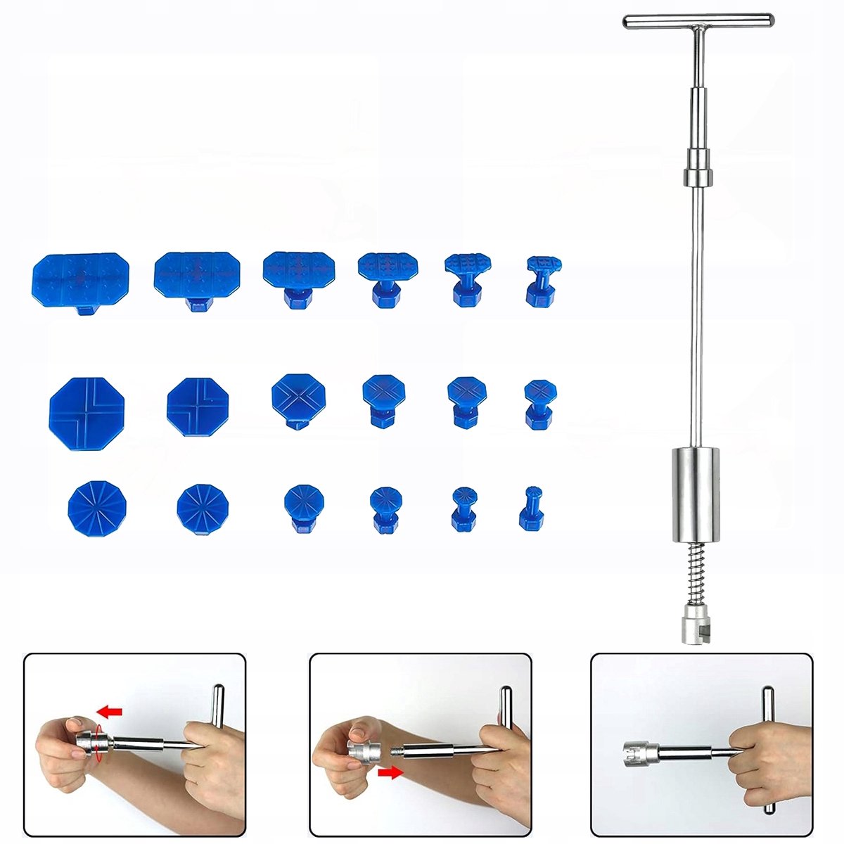 Reparatieset Deukverwijdering Auto met Slijpmolen en 18 Adapters