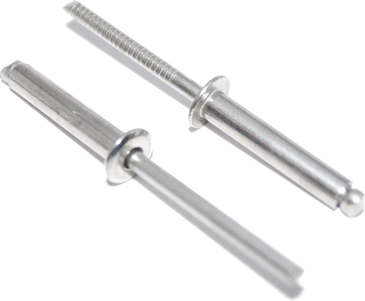 Blinde klinknagels 5 x 30 mm 60 stuks roestvrij staal A2 (V2A) met platte kop vorm A popklinknagels DIN 7337 - ISO 15983