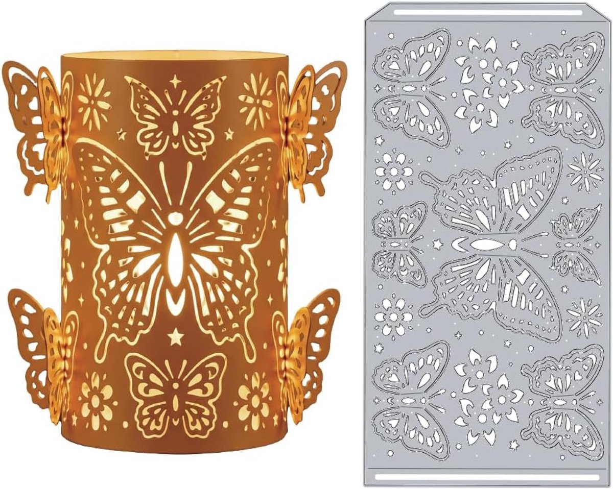 Vlinders lantaarns stanssjablonen kaart maken sjabloon koolstofstaal matrijzen snijden scrapbooking reliëfsjabloon voor wenskaarten, album, brief, uitnodiging, envelop