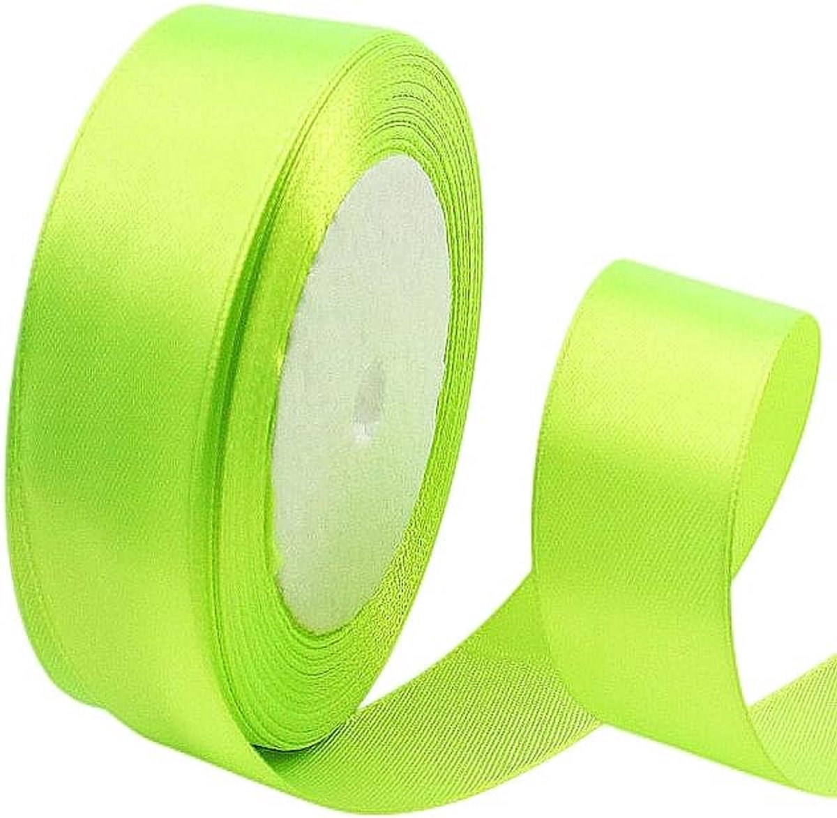 Lint Lichtgevend Groen 25mm,22 Meters Satijnen Linten, Decoratie Zijden Linten, Cadeaulint, Autolint,Stoffen Linten van Zijde en Satijn, voor Bruiloft, Feest, Verjaardag,Valentijn Party