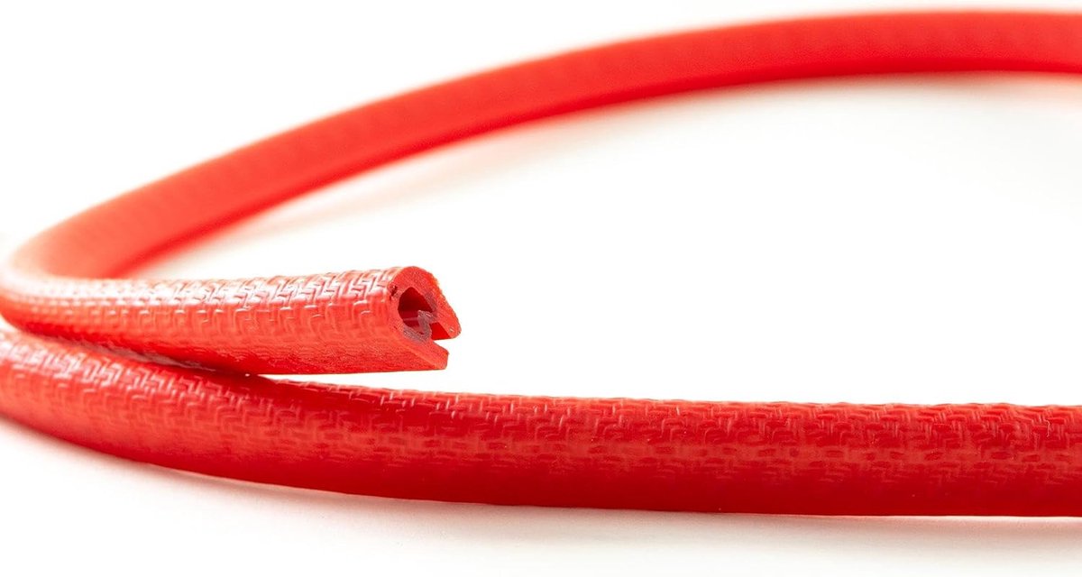 Randbescherming, 3 m, 1-2 mm, rood, houdt zonder lijm, perfect voor platen en autodeuren, beschermt en verwijdert randen, industriële kwaliteit, Made in Germany