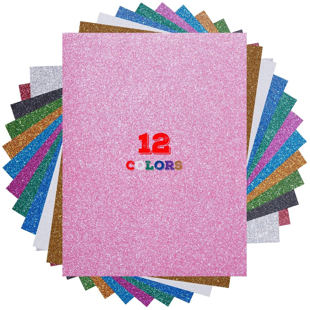 12 kleuren, voor textiel, warmteoverdracht, vinyl, 30,5 x 25 cm, transferfolie, flexfolie voor textiel, transferfolie om op te strijken, doe-het-zelf T-shirt, stoffen