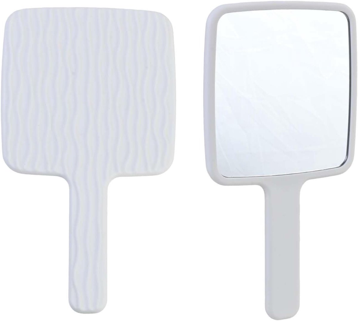 Handspiegel, make-upspiegel met handvat, vierkant design, make-upspiegel voor kappers, make-up en scheren, draagbare zakspiegel, perfect voor thuis en op reis