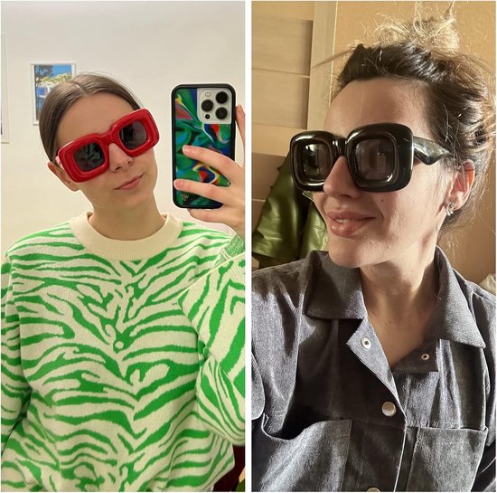 Keeper Trendy Vierkante Zonnebril Voor Vrouwen Mannen Mode Zonnebril Gekleurd Dik Frame Vierkante Tinten Cool Grappige Nieuwigheid Rave Party Bril — afbeelding 3