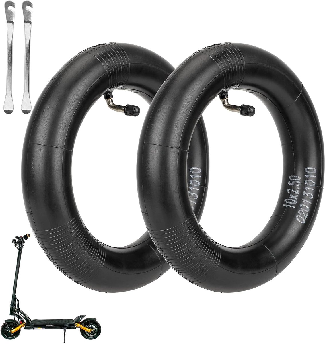 Vervangende binnenslangen van 10 x 2,5 cm, met 90 graden, voor Nanrobot D4 Plus D6+ Gotrax Gmax Ultra Mantis 10 Pro SE Kugoo M4 Zero 10X VSETT Scooter