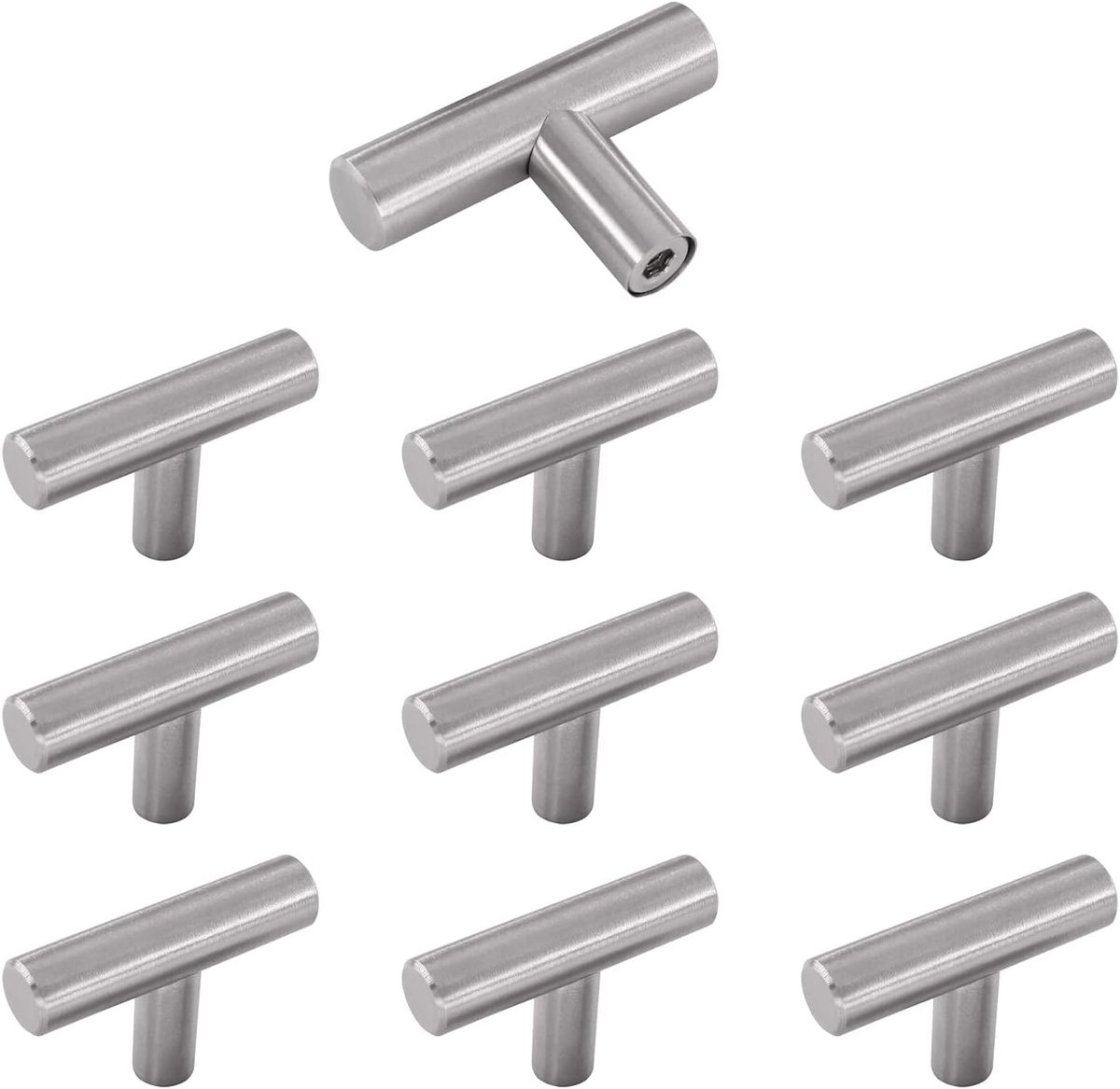 10 stks Zilver handvat kast Deurklink roestvrij staal gat centra deur keukenkast lade handvat pull kast handvat met schroeven