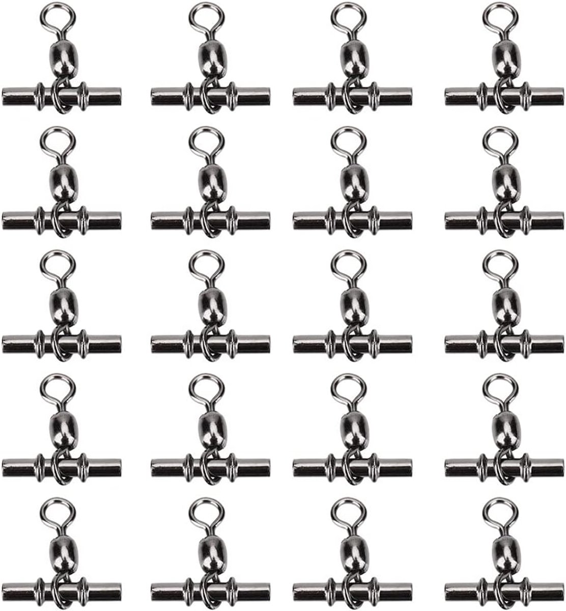 5 soorten 20 stuks vissen wervels stekker koper vissen krimp swivel lijn kraan swivel T vorm barrel karabijnhaak lijn stekker