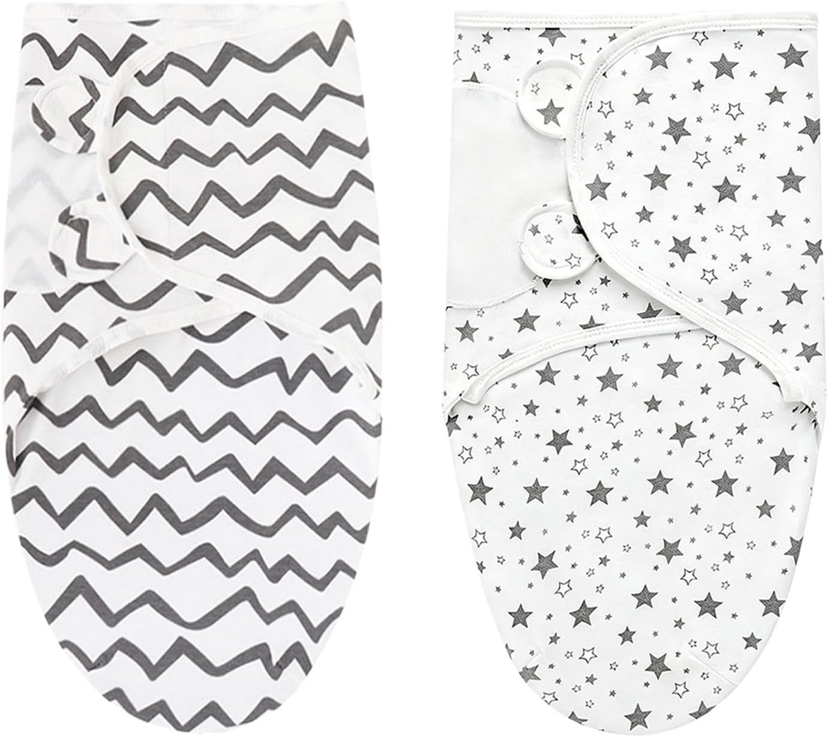 SnelShoppen - Set van 2 Swaddling Deken voor Baby's 0-3 Maanden, Verstelbaar en Ademend, 50x70 cm, Zacht Organisch Katoen, Voor Comfort en Bescherming