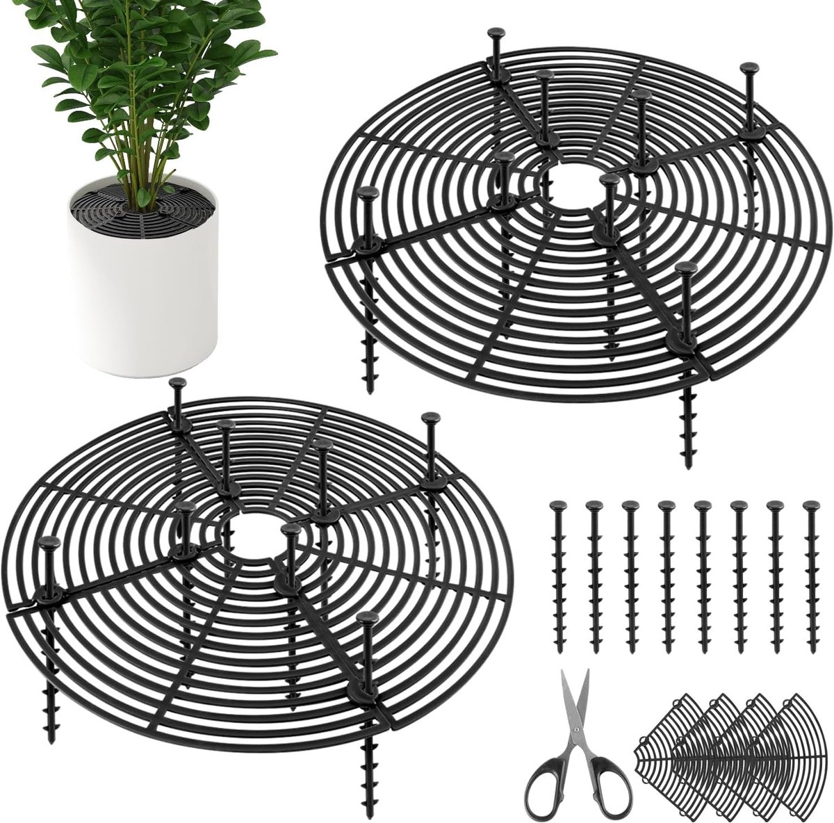 Set van 2 Bloempothoezen 19 cm - Milieuvriendelijke Bescherming voor Planten, Kinderen en Huisdieren - Voorkom Omvallen en Beschadiging