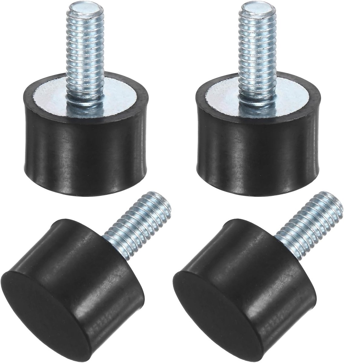 Set van 4 rubberen ophangingen D15 mm x H 10 mm - Mannelijke trillingsisolatoren en cilindrische schokdempers voor luchtcompressor, auto en pompgebruik