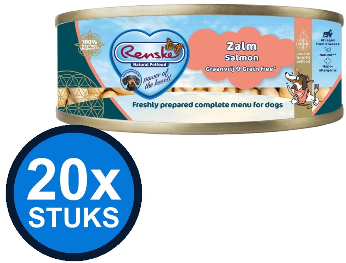 Renske Renske vers vlees maaltijd hond zalm graanvrij 95gr