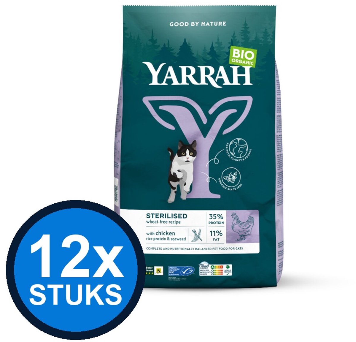 Yarrah Yarrah cat bio dry wheat free sterilised chicken&fish 700gr