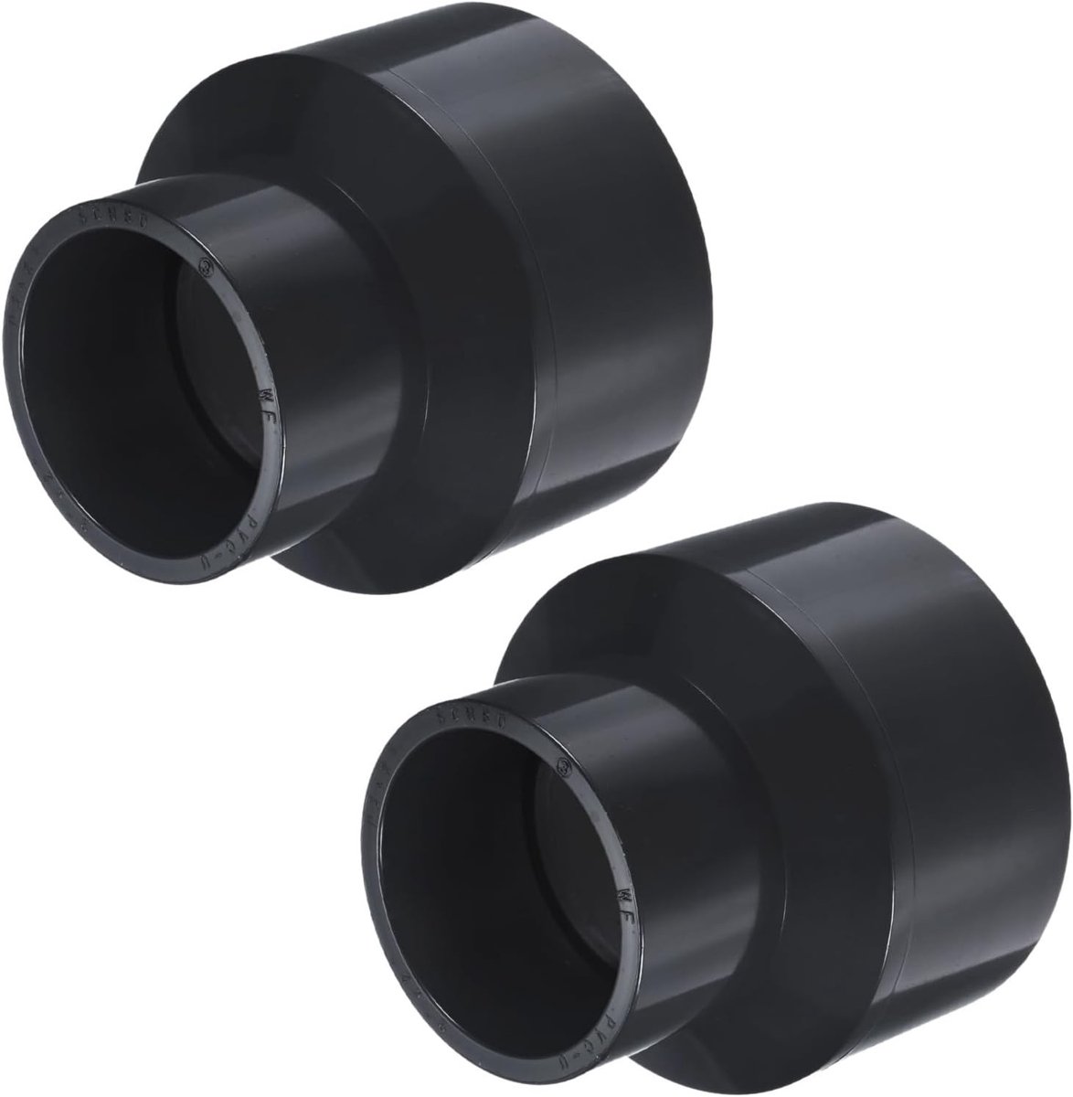 2-Pack UPVC Reducer Pipe Fitting, 3" x 2" Verbindingsstuk voor Waterleidingen, Duurzaam PVC Koppeling voor Efficiënte Waterafvoer